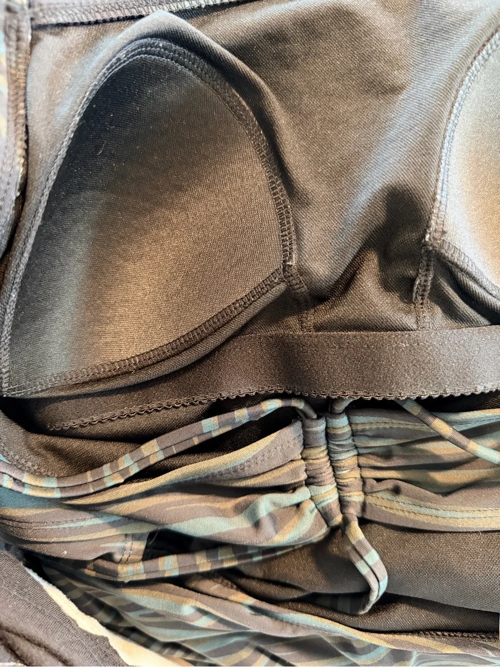 Kona Sol Black & Charcoal Striped One-Piece Swimsuit